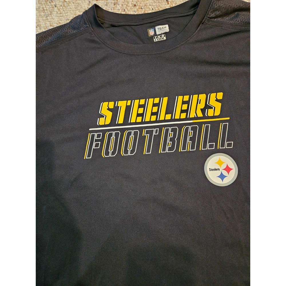Team Apparel NFL Pittsburgh Steelers Football TShirt TX3 COOL Black 2XL - Picture 5 of 8